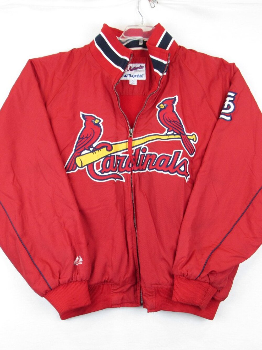 St Louis Cardinals Majestic Jacket Men's XL Red Windbreaker Honeycomb Full Zip